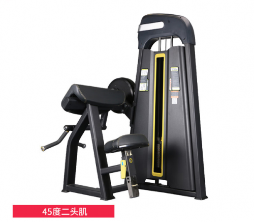 X-RIVALFITNESS 健身房商用力量器械 45度二頭肌訓(xùn)練器