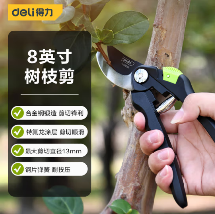 得力（deli）修枝剪刀果樹(shù)修剪園林園藝剪刀樹(shù)枝剪果枝剪可剪0-13mm