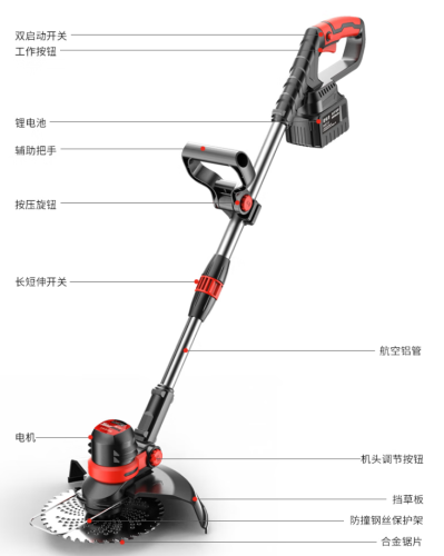 什威爾（TOSRWELL）割草機(jī)背負(fù)式家用電動打草機(jī)果園庭院除草機(jī)鋰電池割草機(jī)充電式 無刷21V（鋰電10節(jié)）兩電一充